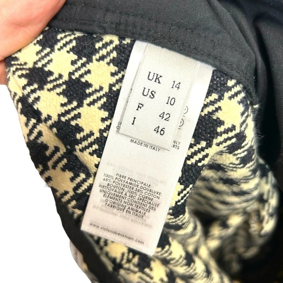 Victoria Beckham Plaid Check Gingham‎ Houndstooth Pants Trousers Size US 10 - Picture 8 of 12